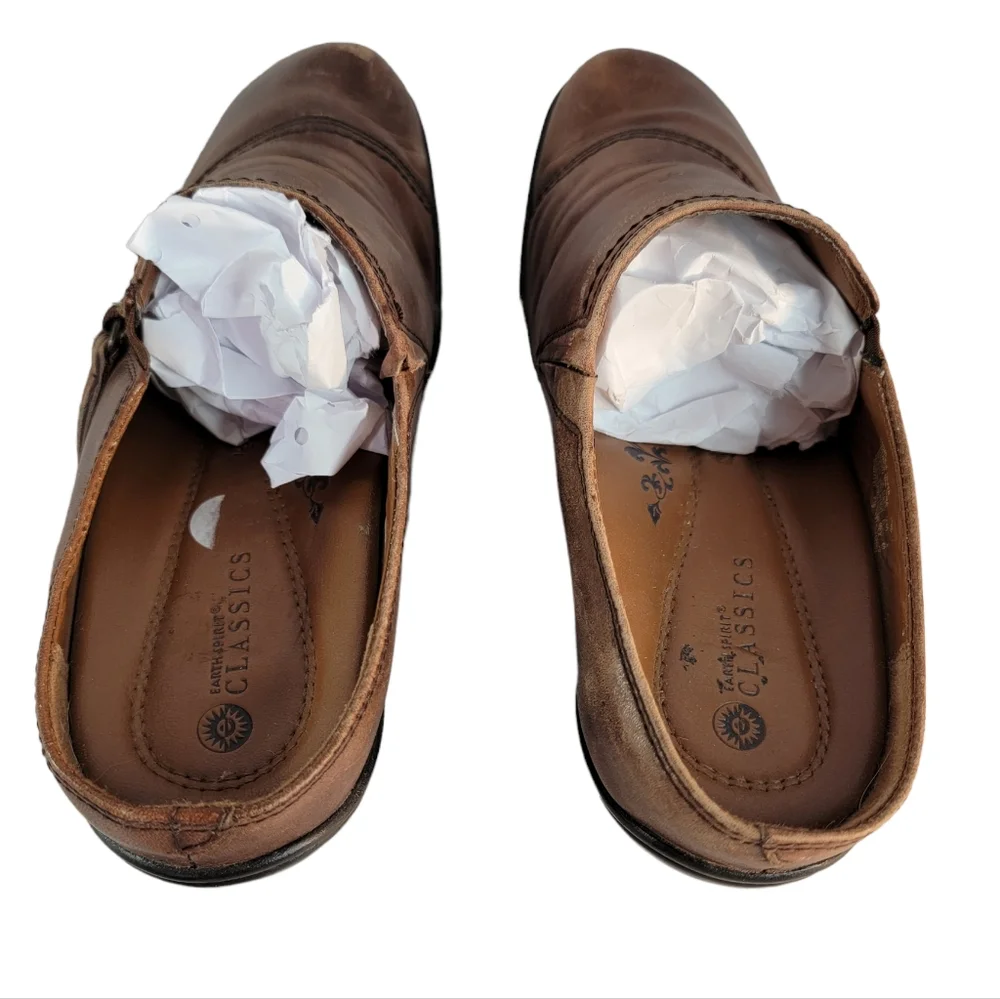 Earth Spirit Claasic Emma Leather Upper Brown Clog Women's Size 8 - Picture 7 of 16